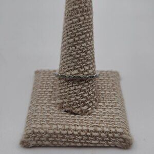 Size 10.25 Sterling Silver Simple Shapes Cubic Zirconia Band Ring A3592